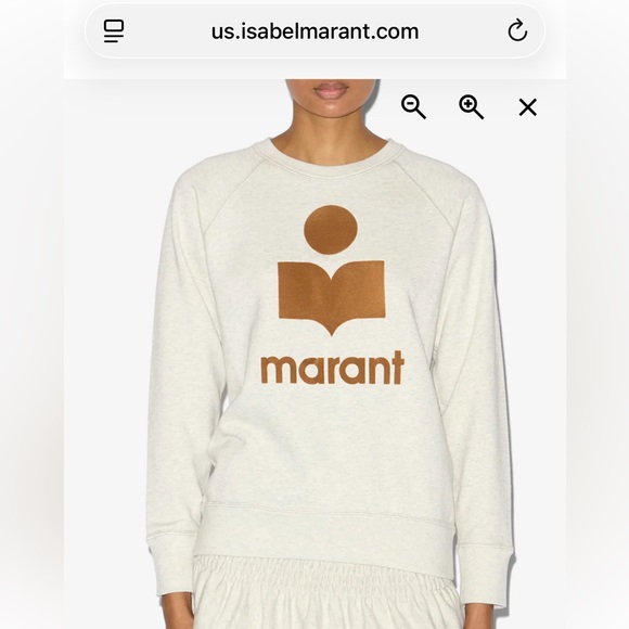 Isabel Marant Étoile Millyny Sweatshirt Ecru/Camel Size 40 6/8 - Picture 9 of 11